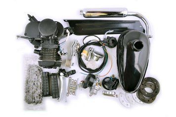 Двигун велосипедний 80cc (мех. стартер, бак, ручка газу, зірка, ланцюг, чорний) D-527 фото